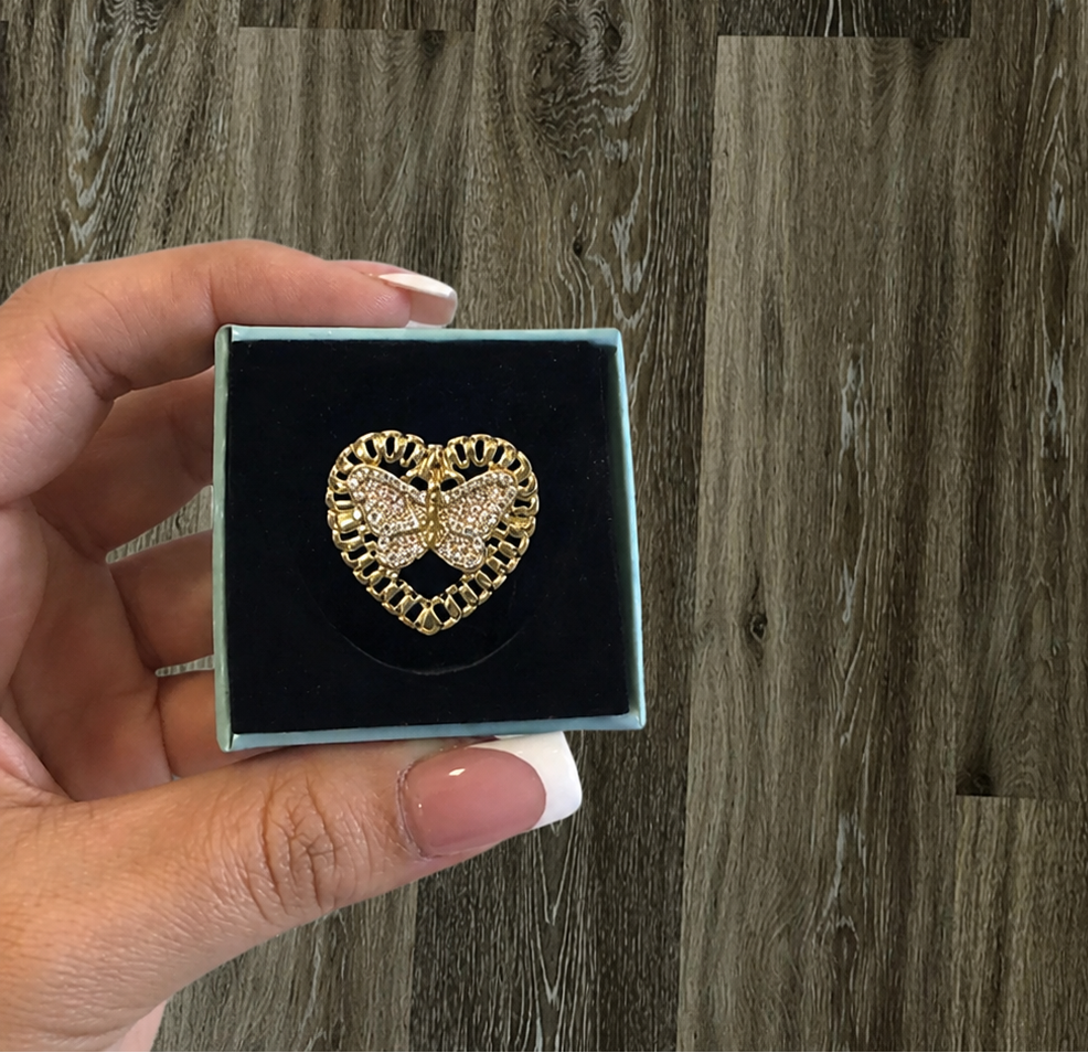 Heart Butterfly Ring